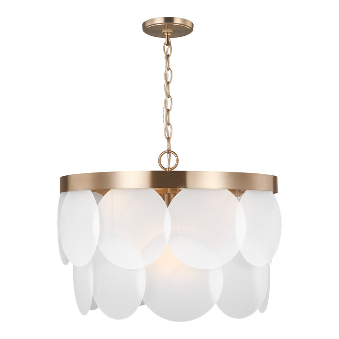 Myhouse Lighting Visual Comfort Studio - 5102506-848 - Six Light Pendant - Mellita - Satin Brass