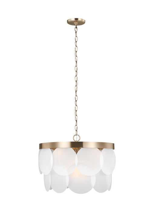 Myhouse Lighting Visual Comfort Studio - 5102506EN-848 - Six Light Pendant - Mellita - Satin Brass