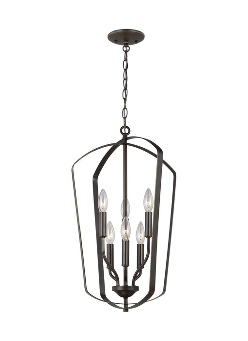 Myhouse Lighting Generation Lighting - 5134906-710 - Six Light Hall / Foyer Pendant - Romee - Bronze