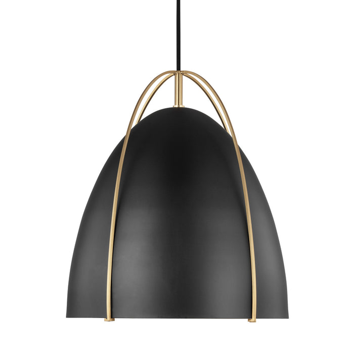 Myhouse Lighting Visual Comfort Studio - 6551701-848 - One Light Pendant - Norman - Satin Brass