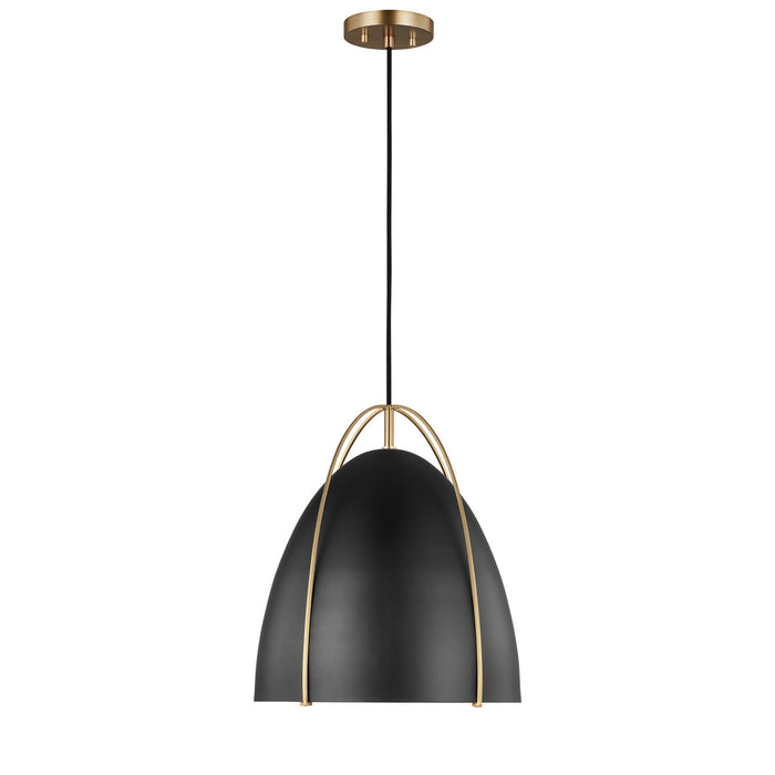 Myhouse Lighting Visual Comfort Studio - 6551701-848 - One Light Pendant - Norman - Satin Brass