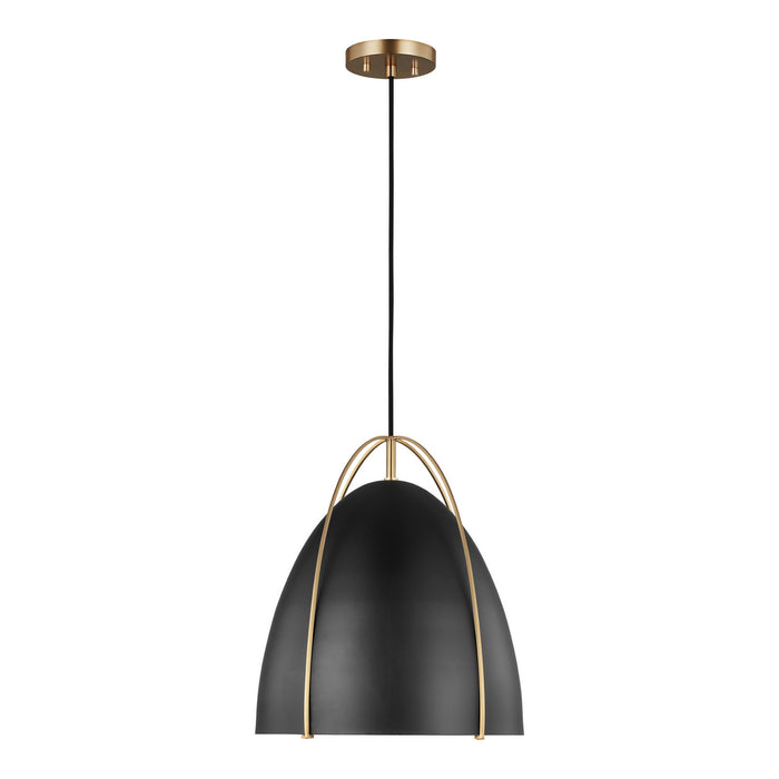 Myhouse Lighting Visual Comfort Studio - 6551701EN3-848 - One Light Pendant - Norman - Satin Brass