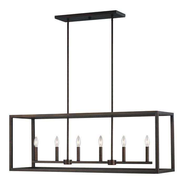 Myhouse Lighting Generation Lighting - 6634506-710 - Six Light Island Pendant - Moffet Street - Bronze