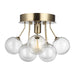 Myhouse Lighting Visual Comfort Studio - 7714301-848 - One Light Semi-Flush Mount - Bronzeville - Satin Brass