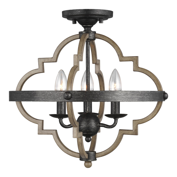 Myhouse Lighting Generation Lighting - 7724903-846 - Three Light Semi-Flush Mount - Socorro - Stardust