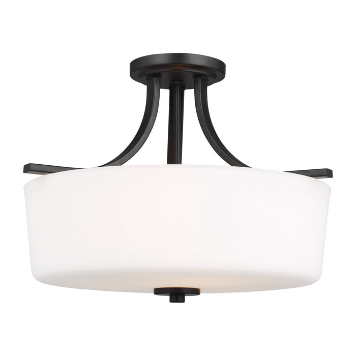 Myhouse Lighting Generation Lighting - 7728803-112 - Three Light Semi-Flush Mount - Kemal - Midnight Black