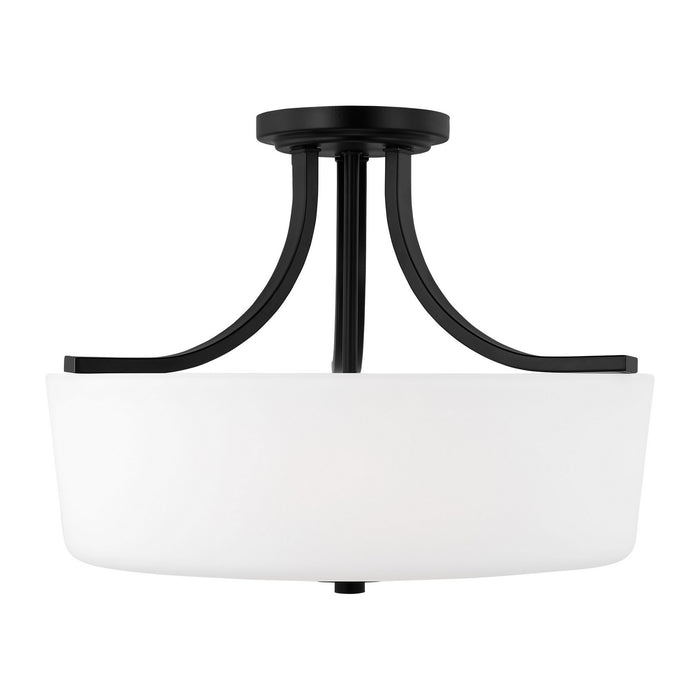 Myhouse Lighting Generation Lighting - 7728803-112 - Three Light Semi-Flush Mount - Kemal - Midnight Black