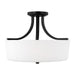 Myhouse Lighting Generation Lighting - 7728803-112 - Three Light Semi-Flush Mount - Kemal - Midnight Black