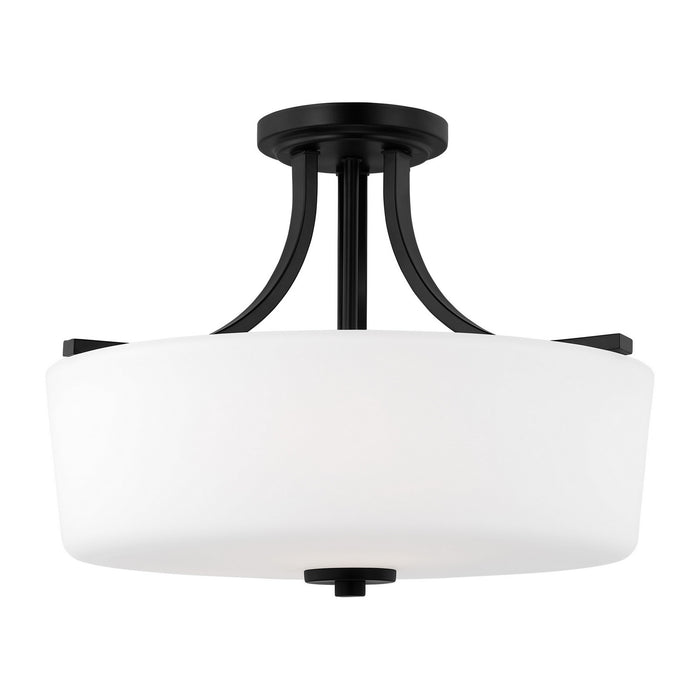 Myhouse Lighting Generation Lighting - 7728803EN3-112 - Three Light Semi-Flush Mount - Kemal - Midnight Black