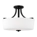 Myhouse Lighting Generation Lighting - 7728803EN3-112 - Three Light Semi-Flush Mount - Kemal - Midnight Black