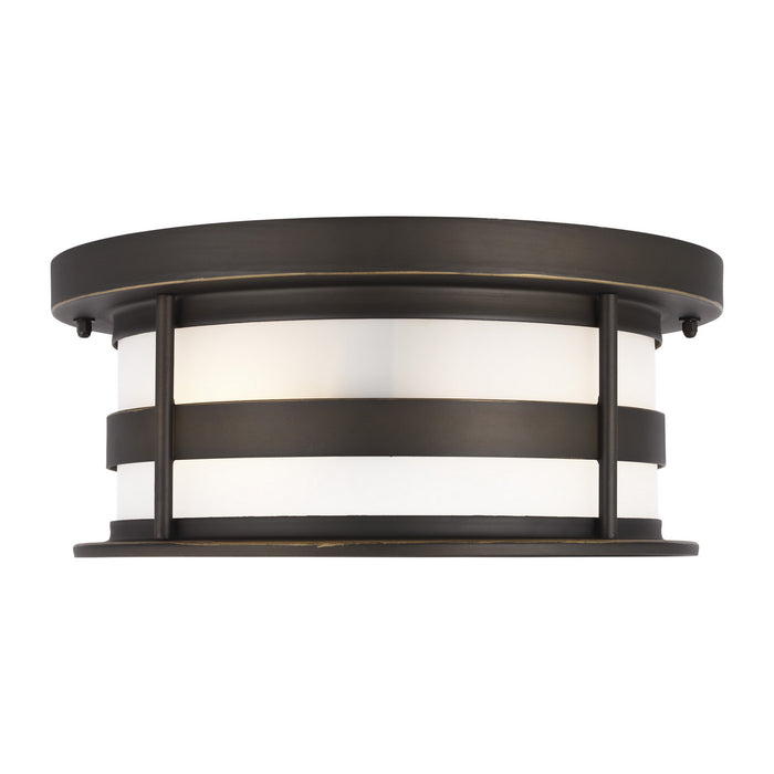 Myhouse Lighting Generation Lighting - 7890902-71 - Two Light Outdoor Flush Mount - Wilburn - Antique Bronze