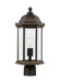 Myhouse Lighting Generation Lighting - 8238601-71 - One Light Outdoor Post Lantern - Sevier - Antique Bronze