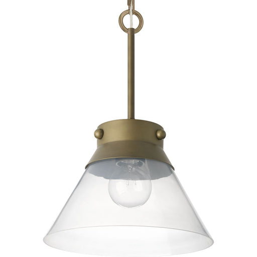 Myhouse Lighting Progress Lighting - P350139-161 - One Light Semi Flush Mount - Point Dume-Tapia Tail - Aged Brass