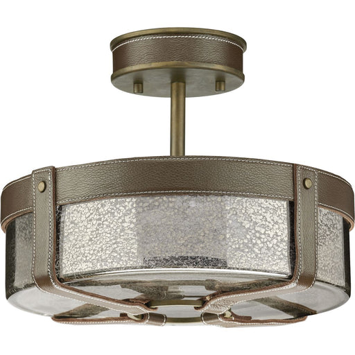 Myhouse Lighting Progress Lighting - P350143-161 - Four Light Semi Flush Mount - Point Dume-Rockdance - Aged Brass