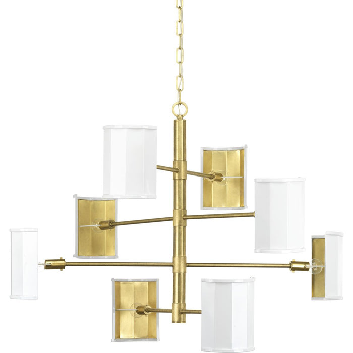 Myhouse Lighting Progress Lighting - P400192-160 - Eight Light Chandelier - Point Dume-Wandermere - Brushed Brass