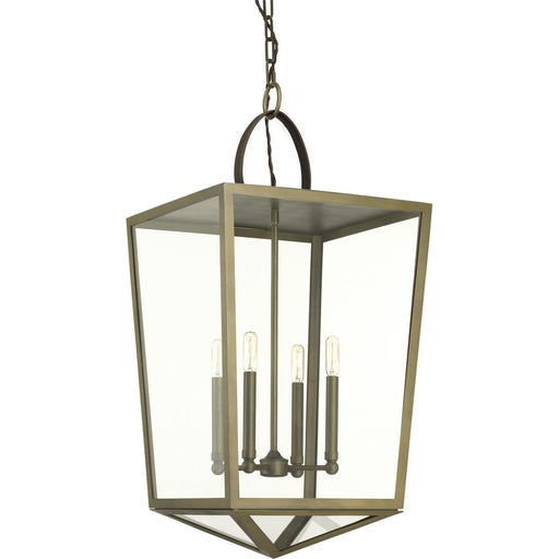 Myhouse Lighting Progress Lighting - P500196-161 - Four Light Foyer Pendant - Point Dume-Shearwater - Aged Brass