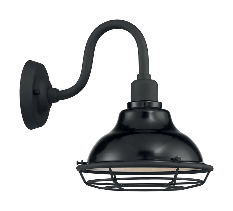 Myhouse Lighting Nuvo Lighting - 60-7001 - One Light Outdoor Wall Mount - Newbridge - Gloss Black / Silver