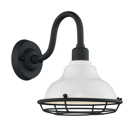 Myhouse Lighting Nuvo Lighting - 60-7021 - One Light Outdoor Wall Mount - Newbridge - Gloss White / Textured Black