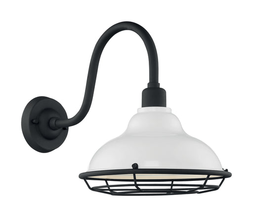 Myhouse Lighting Nuvo Lighting - 60-7022 - One Light Outdoor Wall Mount - Newbridge - Gloss White / Textured Black