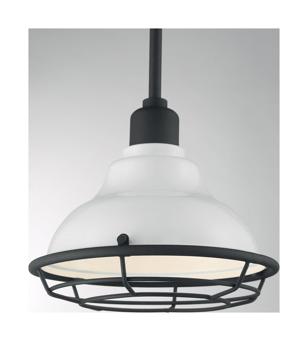 Myhouse Lighting Nuvo Lighting - 60-7023 - One Light Pendant - Newbridge - Gloss White / Black Accents