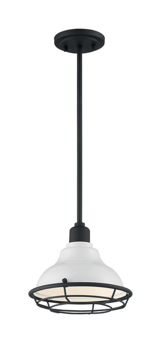 Myhouse Lighting Nuvo Lighting - 60-7023 - One Light Pendant - Newbridge - Gloss White / Black Accents