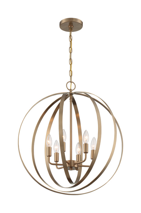 Myhouse Lighting Nuvo Lighting - 60-7058 - Six Light Pendant - Pendleton - Burnished Brass