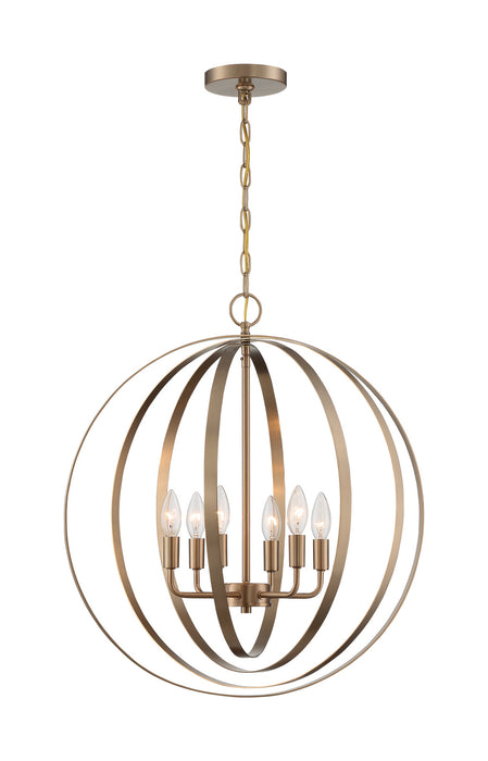 Myhouse Lighting Nuvo Lighting - 60-7058 - Six Light Pendant - Pendleton - Burnished Brass