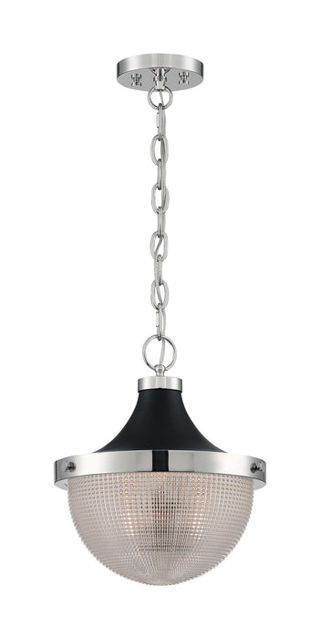 Myhouse Lighting Nuvo Lighting - 60-7070 - One Light Pendant - Faro - Polished Nickel / Black Accents