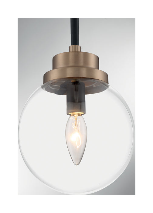 Myhouse Lighting Nuvo Lighting - 60-7121 - One Light Pendant - Axis - Matte Black / Brass Accents