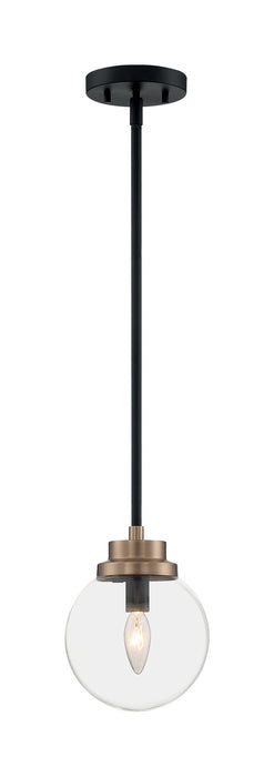 Myhouse Lighting Nuvo Lighting - 60-7121 - One Light Pendant - Axis - Matte Black / Brass Accents