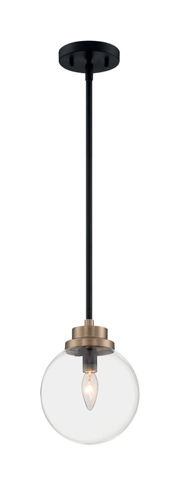 Myhouse Lighting Nuvo Lighting - 60-7121 - One Light Pendant - Axis - Matte Black / Brass Accents