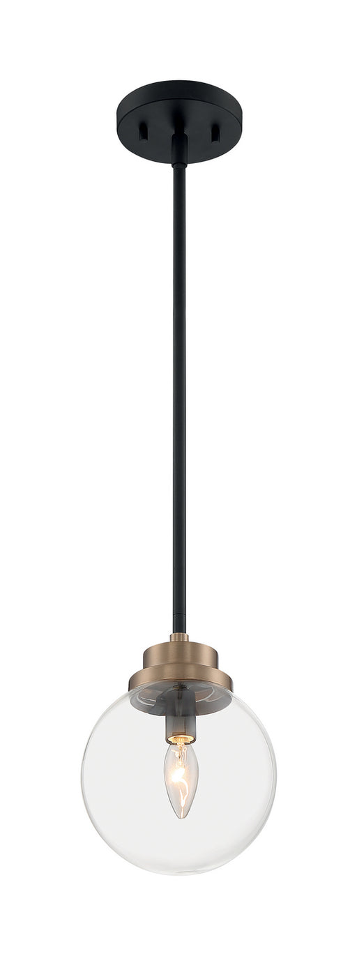 Myhouse Lighting Nuvo Lighting - 60-7121 - One Light Pendant - Axis - Matte Black / Brass Accents