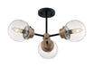 Myhouse Lighting Nuvo Lighting - 60-7123 - Three Light Semi Flush Mount - Axis - Matte Black / Brass Accents