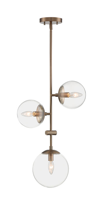 Myhouse Lighting Nuvo Lighting - 60-7124 - Three Light Pendant - Sky - Burnished Brass