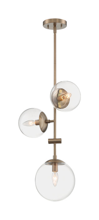 Myhouse Lighting Nuvo Lighting - 60-7124 - Three Light Pendant - Sky - Burnished Brass