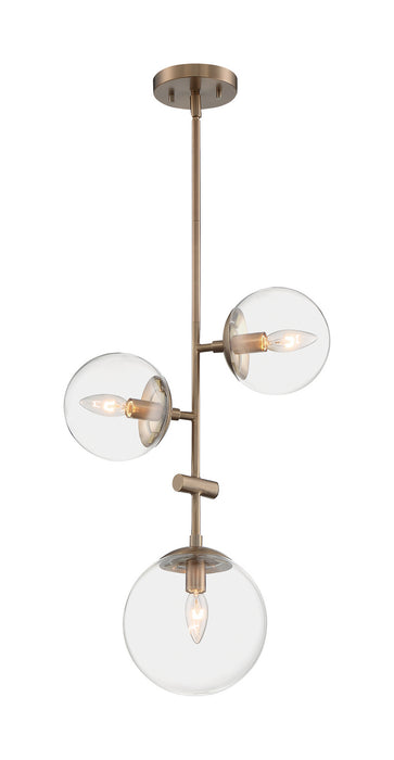 Myhouse Lighting Nuvo Lighting - 60-7124 - Three Light Pendant - Sky - Burnished Brass