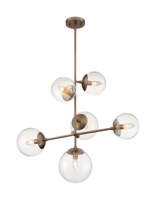 Myhouse Lighting Nuvo Lighting - 60-7125 - Six Light Pendant - Sky - Burnished Brass