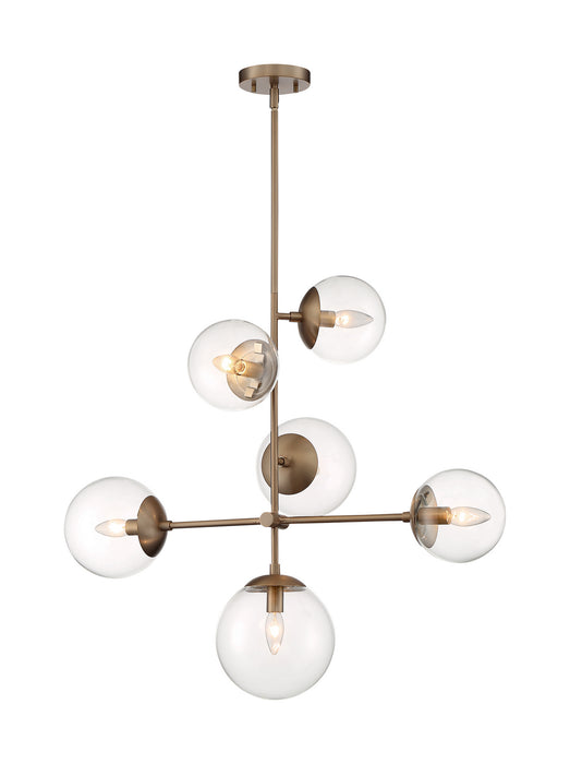 Myhouse Lighting Nuvo Lighting - 60-7125 - Six Light Pendant - Sky - Burnished Brass