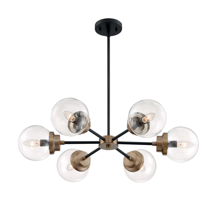 Myhouse Lighting Nuvo Lighting - 60-7126 - Six Light Chandelier - Axis - Matte Black / Brass