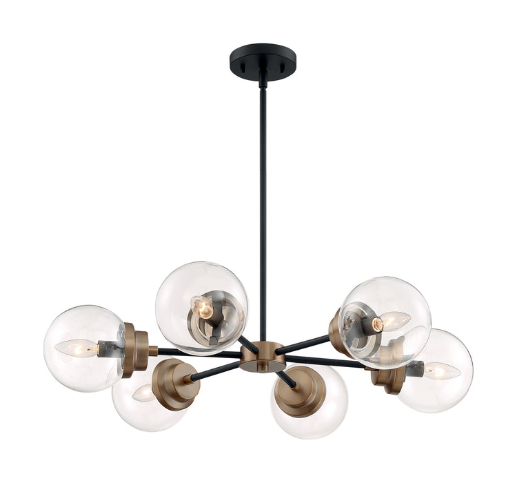 Myhouse Lighting Nuvo Lighting - 60-7126 - Six Light Chandelier - Axis - Matte Black / Brass