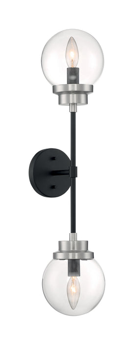 Myhouse Lighting Nuvo Lighting - 60-7132 - Two Light Wall Sconce - Axis - Matte Black / Brushed Nickel Accents