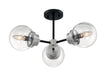 Myhouse Lighting Nuvo Lighting - 60-7133 - Three Light Semi Flush Mount - Axis - Matte Black / Brushed Nickel