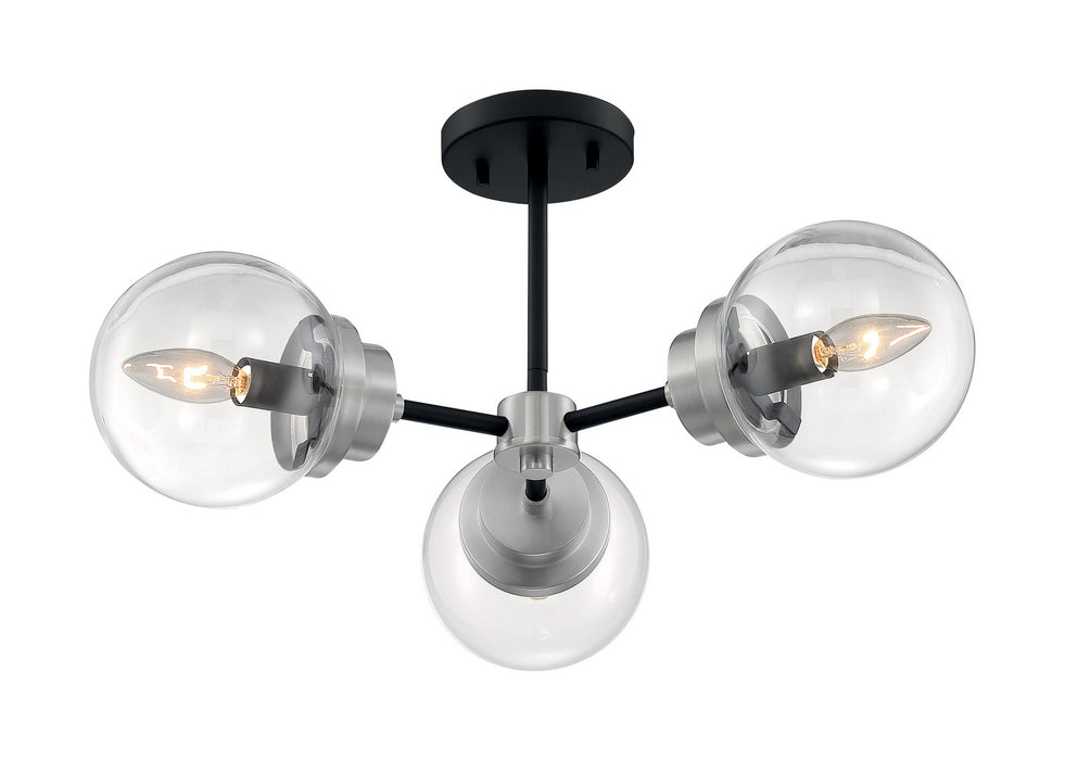 Myhouse Lighting Nuvo Lighting - 60-7133 - Three Light Semi Flush Mount - Axis - Matte Black / Brushed Nickel