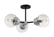 Myhouse Lighting Nuvo Lighting - 60-7133 - Three Light Semi Flush Mount - Axis - Matte Black / Brushed Nickel