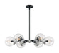 Myhouse Lighting Nuvo Lighting - 60-7136 - Six Light Chandelier - Axis - Matte Black / Brushed Nickel Accents