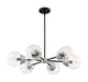 Myhouse Lighting Nuvo Lighting - 60-7136 - Six Light Chandelier - Axis - Matte Black / Brushed Nickel Accents