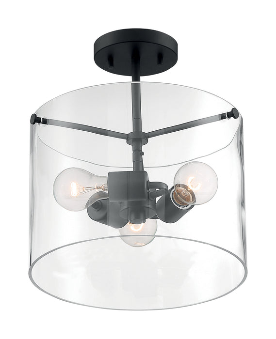 Myhouse Lighting Nuvo Lighting - 60-7278 - Three Light Semi Flush Mount - Sommerset - Matte Black