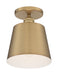 Myhouse Lighting Nuvo Lighting - 60-7321 - One Light Semi Flush Mount - Motif - Brushed Brass / White Accents