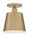 Myhouse Lighting Nuvo Lighting - 60-7321 - One Light Semi Flush Mount - Motif - Brushed Brass / White Accents