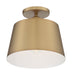 Myhouse Lighting Nuvo Lighting - 60-7322 - One Light Semi Flush Mount - Motif - Brushed Brass / White Accents